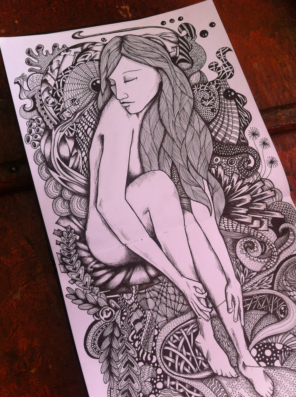 Black and white lady illustration