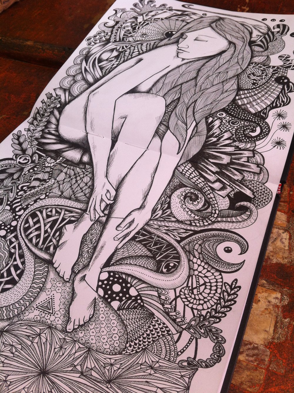 Black and white lady illustration