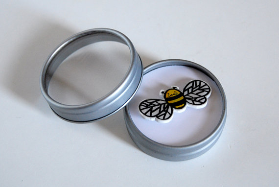 bee with a moustache brooch