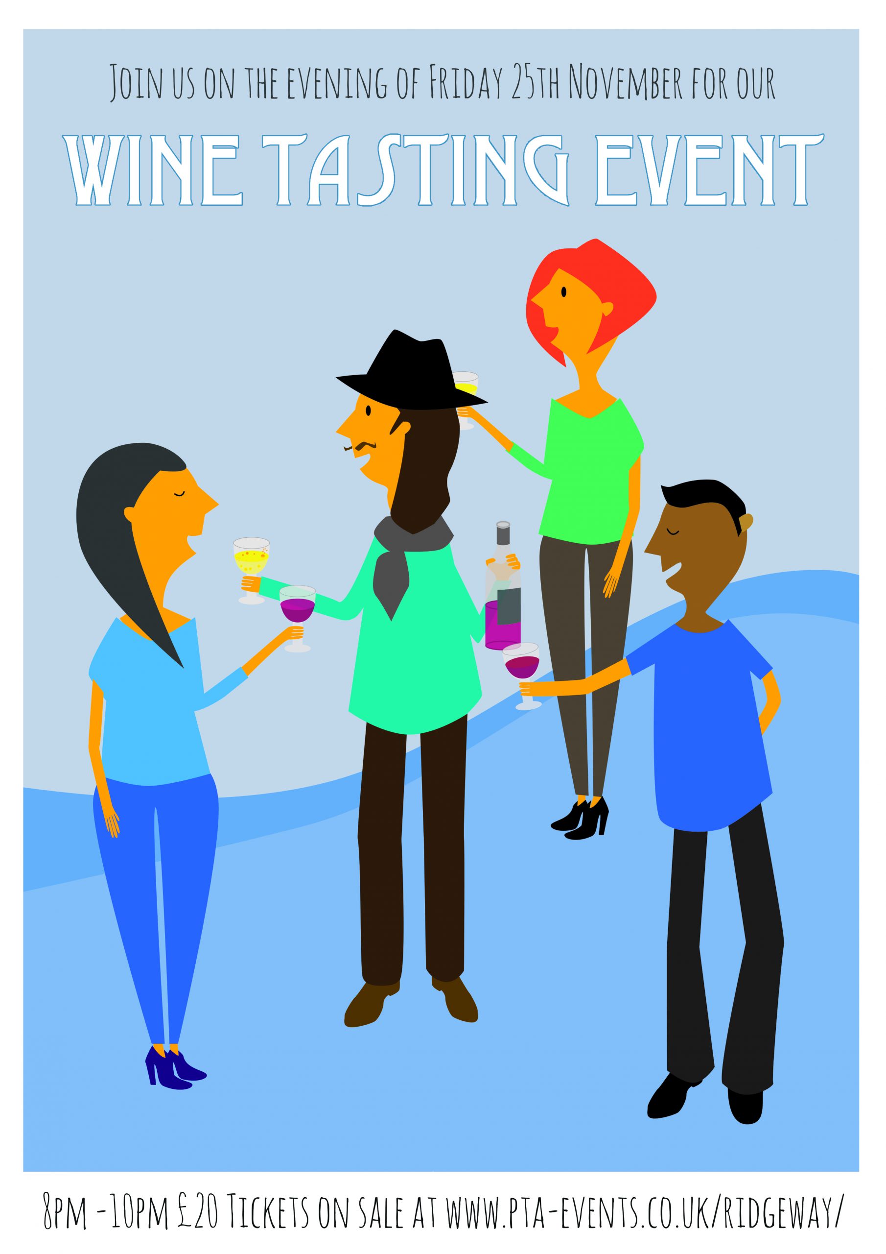illustration of a wine tasting event