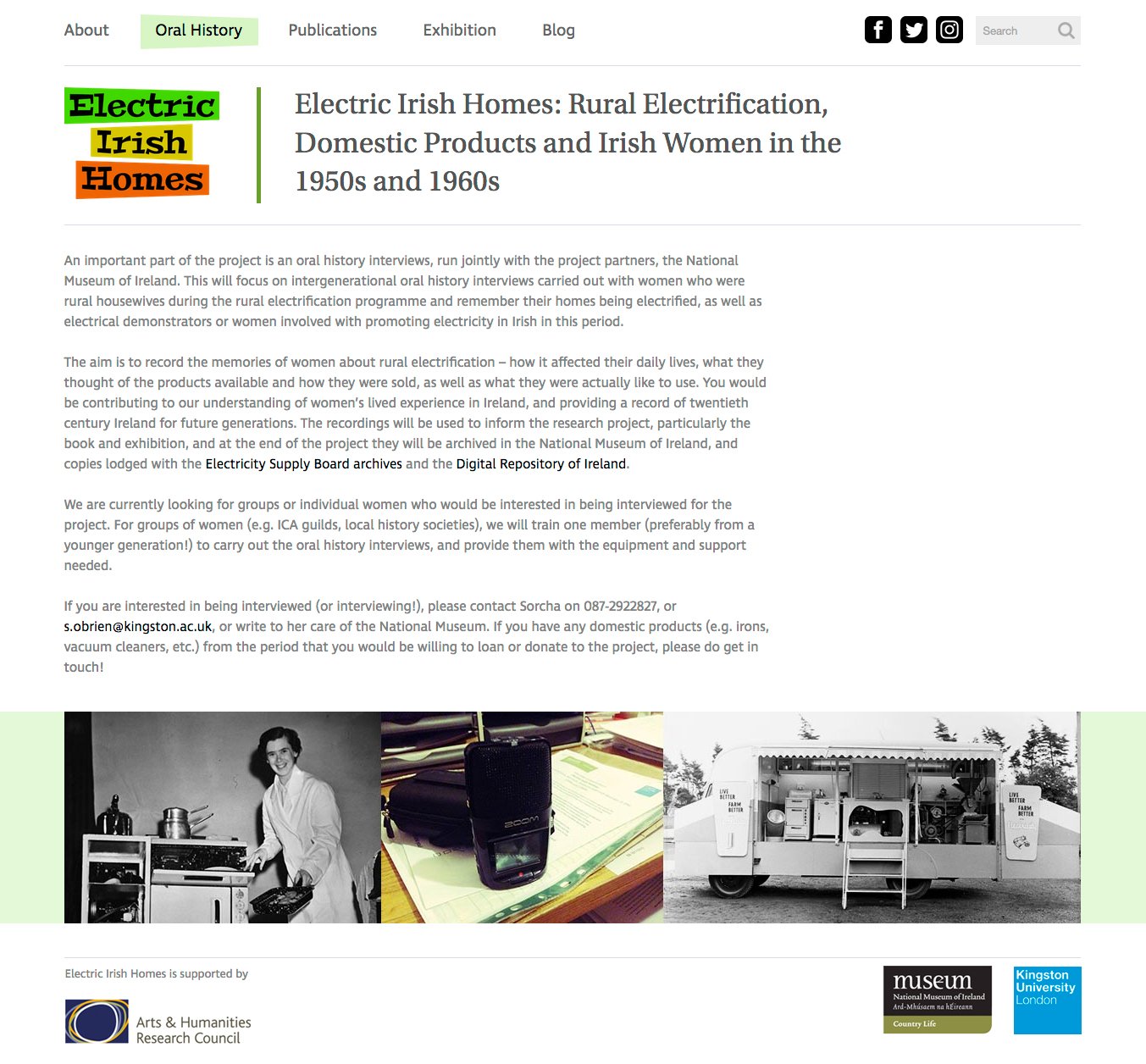 Electric Irish Homes website screenshot