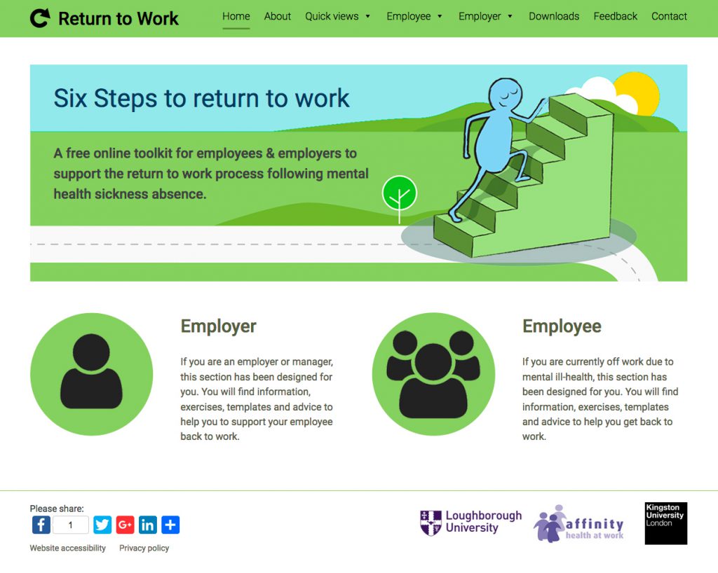 Return to Work website screenshot