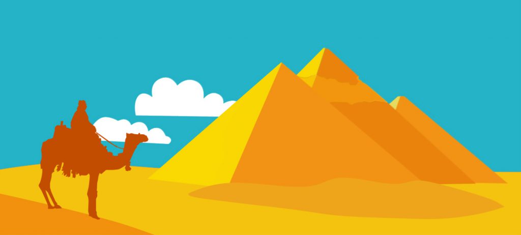 vector illustration of pyramids in Egypt